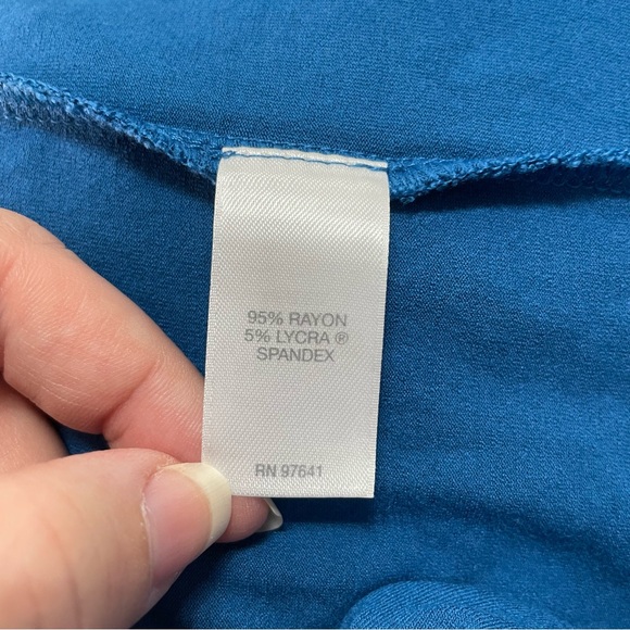 J. Jill Wearever Collection Blue Pleated Shirt Dress V Neck Women's Size 1X - Picture 6 of 8